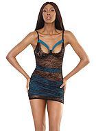 Chemise, lace, straps over bust